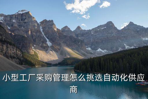 小型工廠采購(gòu)管理怎么挑選自動(dòng)化供應(yīng)商