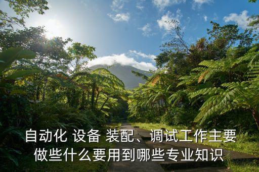  自動(dòng)化 設(shè)備 裝配、調(diào)試工作主要做些什么要用到哪些專業(yè)知識