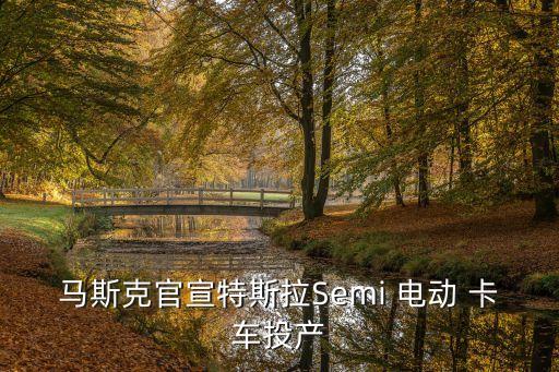 馬斯克官宣特斯拉Semi 電動(dòng) 卡車(chē)投產(chǎn)