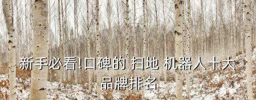 新手必看!口碑的 掃地 機(jī)器人十大品牌排名