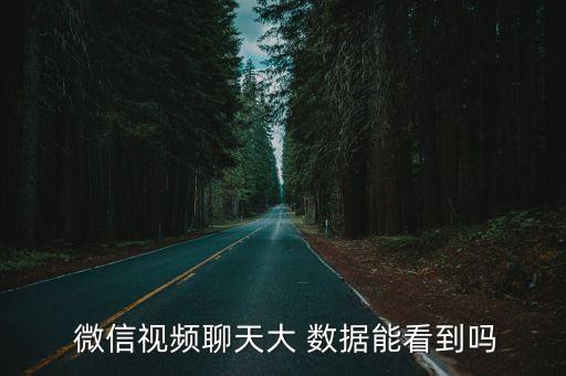  微信視頻聊天大 數(shù)據(jù)能看到嗎
