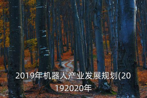 2019年機(jī)器人產(chǎn)業(yè)發(fā)展規(guī)劃(20192020年