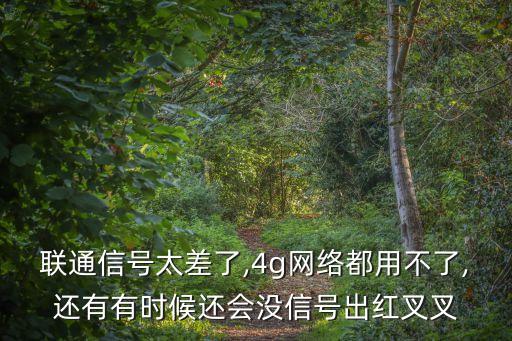 聯(lián)通信號(hào)太差了,4g網(wǎng)絡(luò)都用不了,還有有時(shí)候還會(huì)沒信號(hào)出紅叉叉