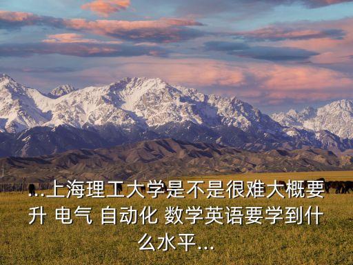 ...上海理工大學(xué)是不是很難大概要升 電氣 自動(dòng)化 數(shù)學(xué)英語(yǔ)要學(xué)到什么水平...