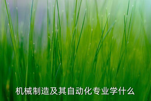 機械設(shè)備自動化怎么學(xué),機械設(shè)計制造及其自動化