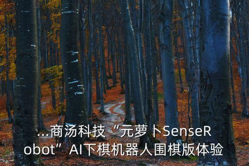 ...商湯科技“元蘿卜SenseRobot”AI下棋機器人圍棋版體驗
