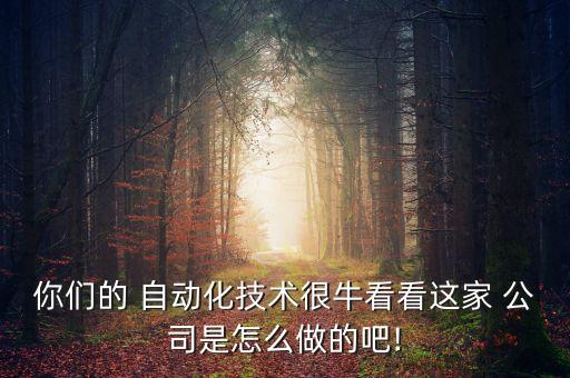 公司如何進行自動化,自動化公司排名前十