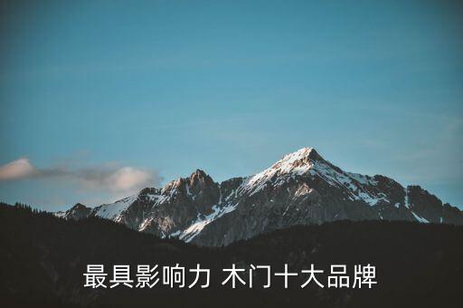 最具影響力 木門十大品牌