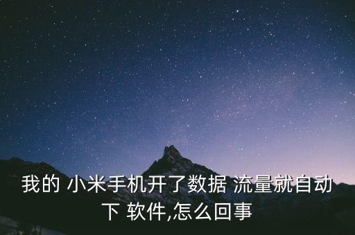 我的 小米手機開了數(shù)據(jù) 流量就自動下 軟件,怎么回事