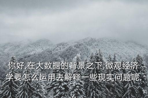 大數(shù)據(jù)cpi,微觀經(jīng)濟(jì)學(xué):大數(shù)據(jù)的特征