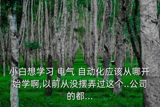 小白想學(xué)習(xí) 電氣 自動(dòng)化應(yīng)該從哪開始學(xué)啊,以前從沒擺弄過這個(gè)..公司的都...