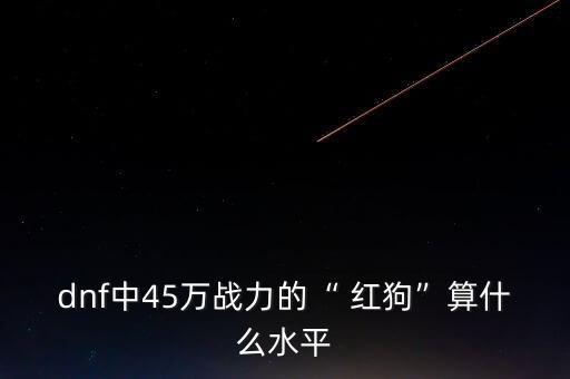 dnf中45萬戰(zhàn)力的“ 紅狗”算什么水平