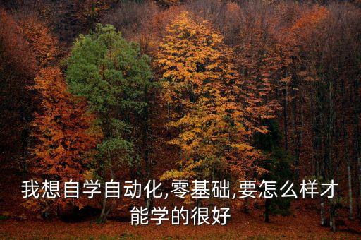 我想自學自動化,零基礎,要怎么樣才能學的很好