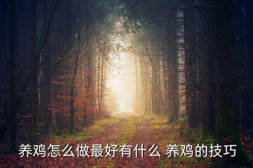  養(yǎng)雞怎么做最好有什么 養(yǎng)雞的技巧