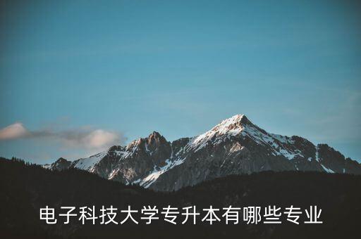 電子科技大學(xué)專升本有哪些專業(yè)