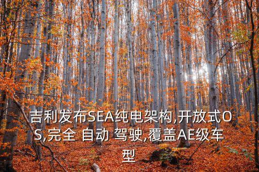  吉利發(fā)布SEA純電架構(gòu),開(kāi)放式OS,完全 自動(dòng) 駕駛,覆蓋AE級(jí)車(chē)型