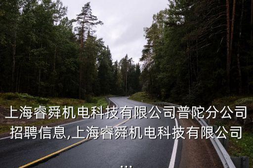 上海睿舜機電科技有限公司普陀分公司招聘信息,上海睿舜機電科技有限公司...