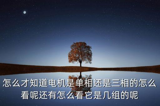 怎么才知道電機(jī)是單相還是三相的怎么看呢還有怎么看它是幾組的呢