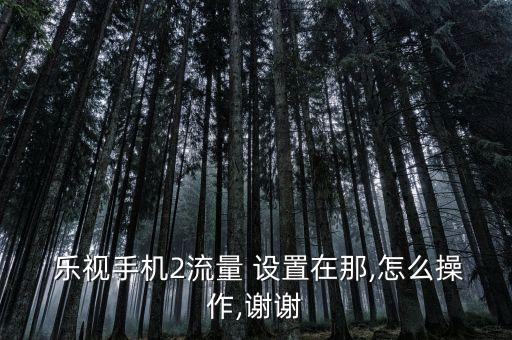  樂視手機(jī)2流量 設(shè)置在那,怎么操作,謝謝