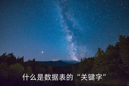 什么是數(shù)據(jù)表的“關(guān)鍵字”