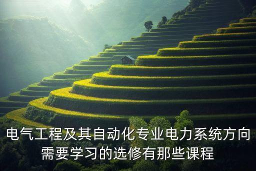 電氣工程及其自動(dòng)化專業(yè)電力系統(tǒng)方向需要學(xué)習(xí)的選修有那些課程