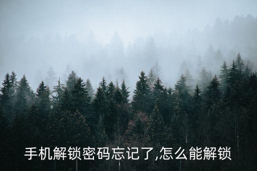 手機解鎖密碼忘記了,怎么能解鎖