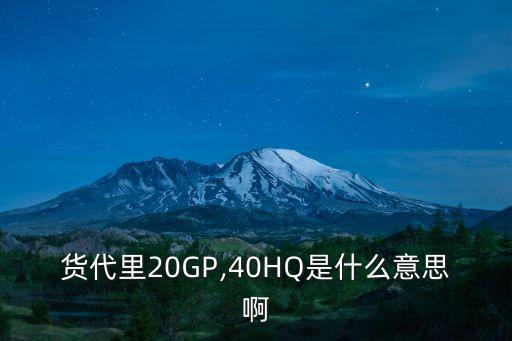 貨代里20GP,40HQ是什么意思啊