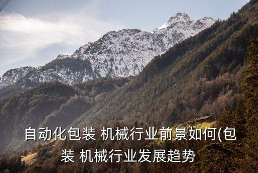  自動(dòng)化包裝 機(jī)械行業(yè)前景如何(包裝 機(jī)械行業(yè)發(fā)展趨勢