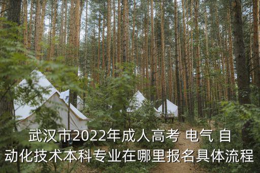 武漢市2022年成人高考 電氣 自動化技術(shù)本科專業(yè)在哪里報名具體流程