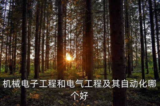 機械電子工程和電氣工程及其自動化哪個好
