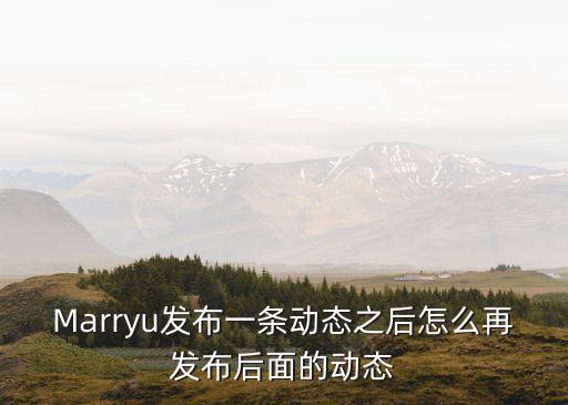 Marryu發(fā)布一條動態(tài)之后怎么再發(fā)布后面的動態(tài)