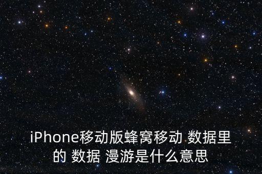 iPhone移動(dòng)版蜂窩移動(dòng) 數(shù)據(jù)里的 數(shù)據(jù) 漫游是什么意思