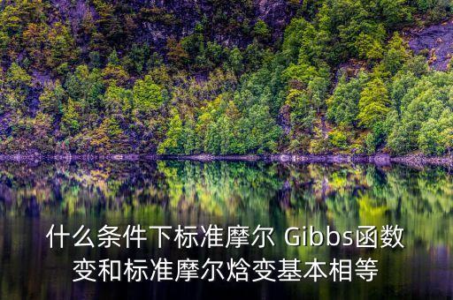什么條件下標(biāo)準(zhǔn)摩爾 Gibbs函數(shù)變和標(biāo)準(zhǔn)摩爾焓變基本相等