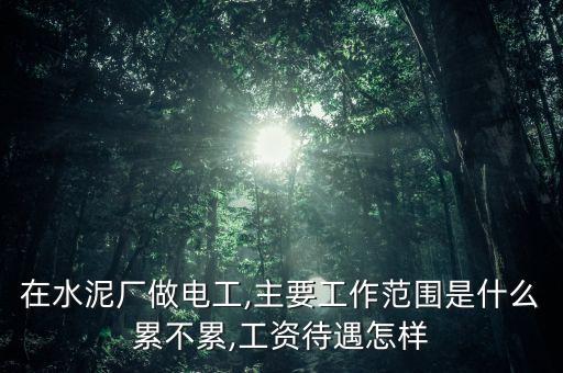 在水泥廠做電工,主要工作范圍是什么累不累,工資待遇怎樣