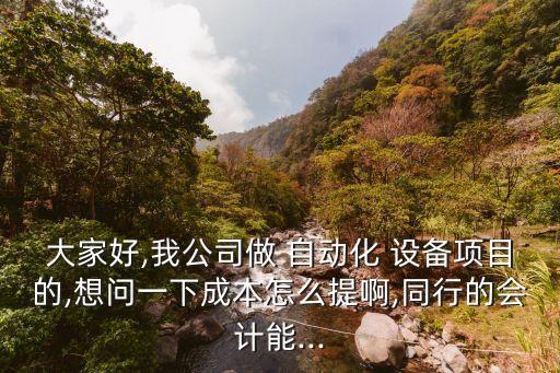 大家好,我公司做 自動化 設(shè)備項目的,想問一下成本怎么提啊,同行的會計能...