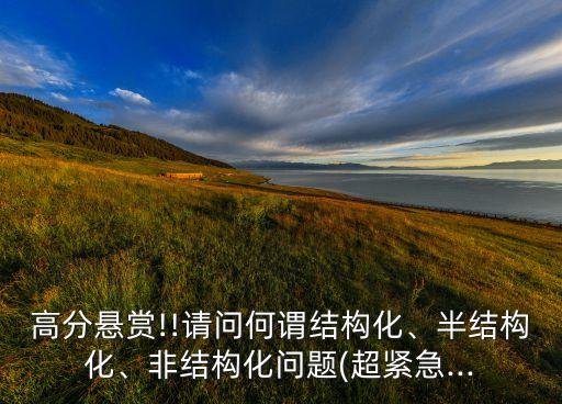 高分懸賞!!請問何謂結(jié)構(gòu)化、半結(jié)構(gòu)化、非結(jié)構(gòu)化問題(超緊急...