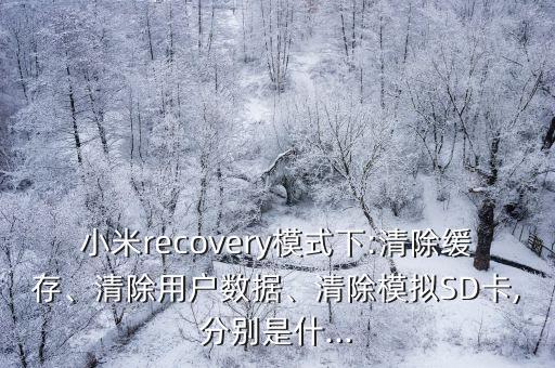小米recovery模式下:清除緩存、清除用戶數(shù)據(jù)、清除模擬SD卡,分別是什...