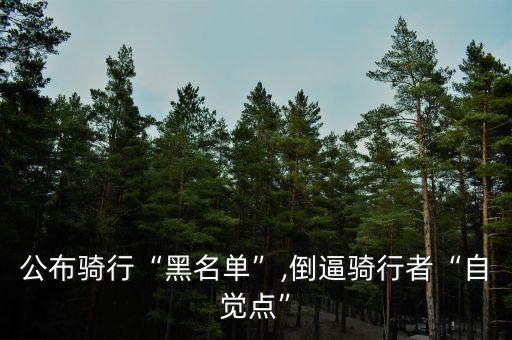 公布騎行“黑名單”,倒逼騎行者“自覺點”