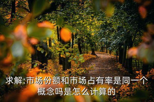 求解:市場(chǎng)份額和市場(chǎng)占有率是同一個(gè)概念嗎是怎么計(jì)算的