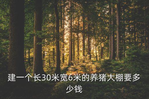 建一個長30米寬6米的養(yǎng)豬大棚要多少錢