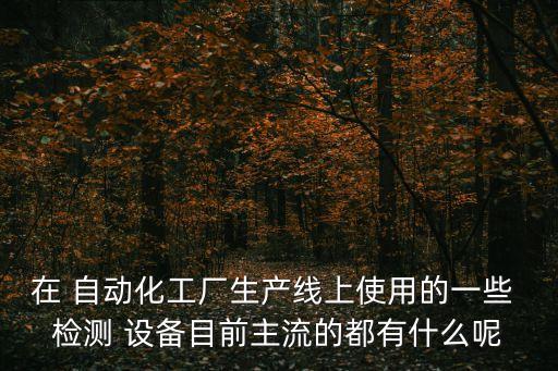 在 自動化工廠生產(chǎn)線上使用的一些 檢測 設(shè)備目前主流的都有什么呢