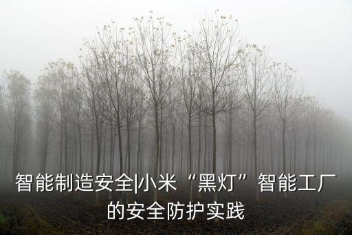 智能制造安全|小米“黑燈”智能工廠的安全防護(hù)實(shí)踐