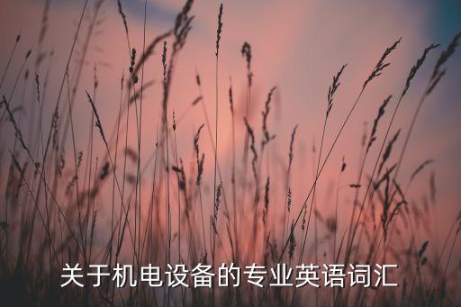 關(guān)于機(jī)電設(shè)備的專業(yè)英語詞匯