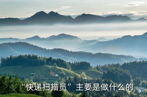 “快遞掃描員”主要是做什么的