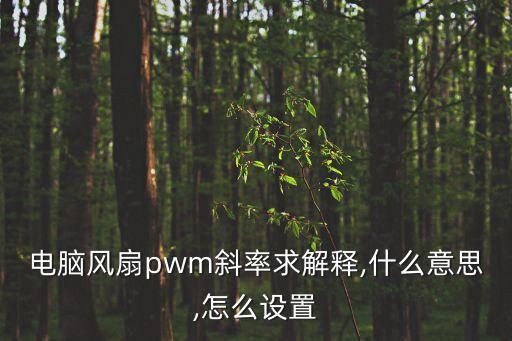電腦風(fēng)扇pwm斜率求解釋,什么意思,怎么設(shè)置