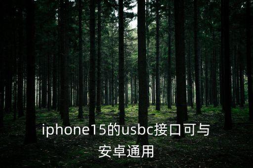 iphone15的usbc接口可與安卓通用