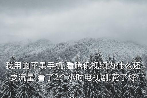 我用的蘋(píng)果手機(jī),看騰訊視頻為什么還要流量,看了2個(gè)小時(shí)電視劇,花了好...