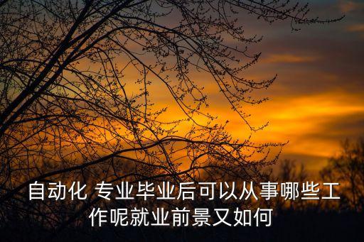 自動化專業(yè)在干什么的工作