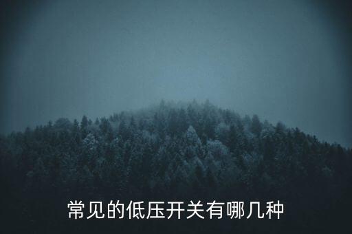 常見的低壓開關(guān)有哪幾種