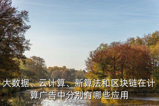 大數(shù)據(jù)、云計算、新算法和區(qū)塊鏈在計算廣告中分別有哪些應(yīng)用